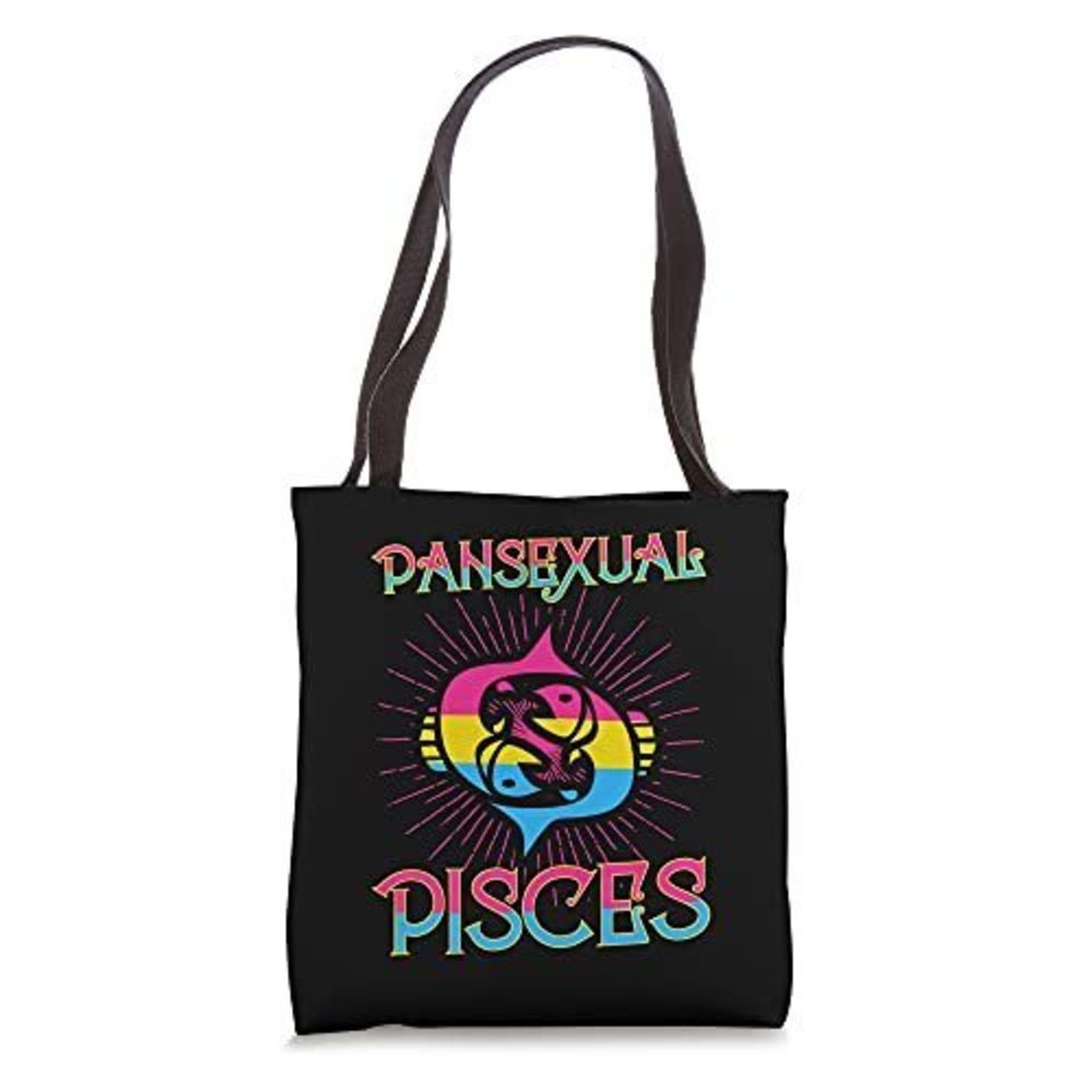 Pansexual Pisces Zodiac Sn Birthday Horoscope Lgbtq Tote Bag :<